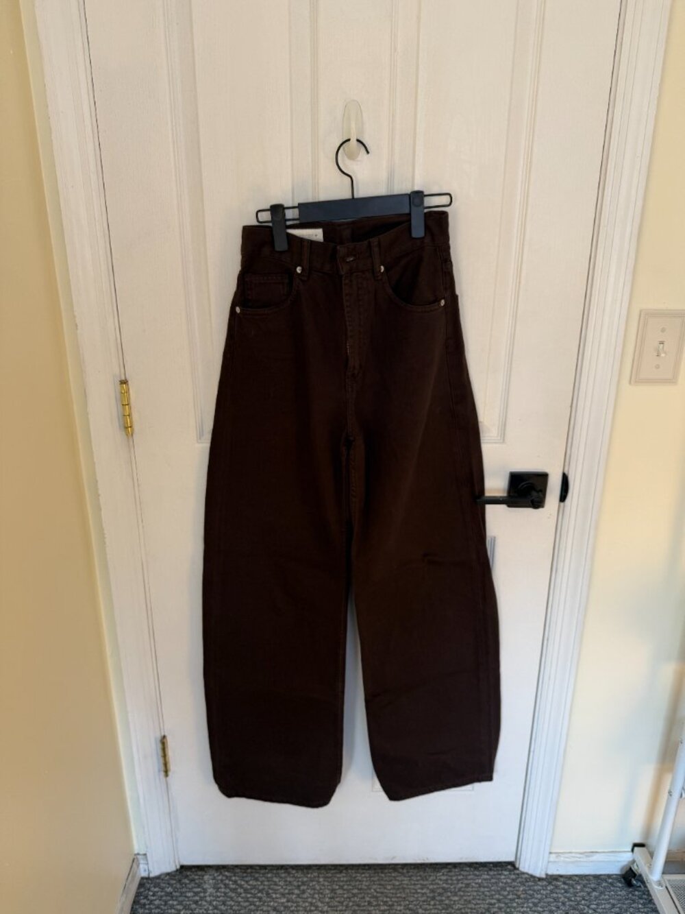 Zara TRF Extra Wide Leg High Waist Jeans in Brown - Picture 2 of 7